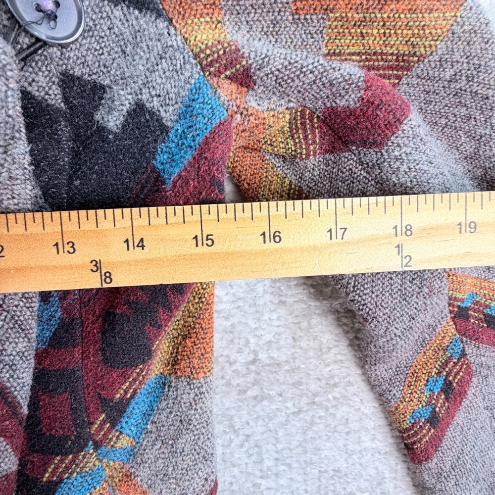 American Rag Cie Draped Coat Southwestern Wool Blend XS Gray Aztec Western - Picture 5 of 8